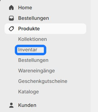 Inventar öffnen